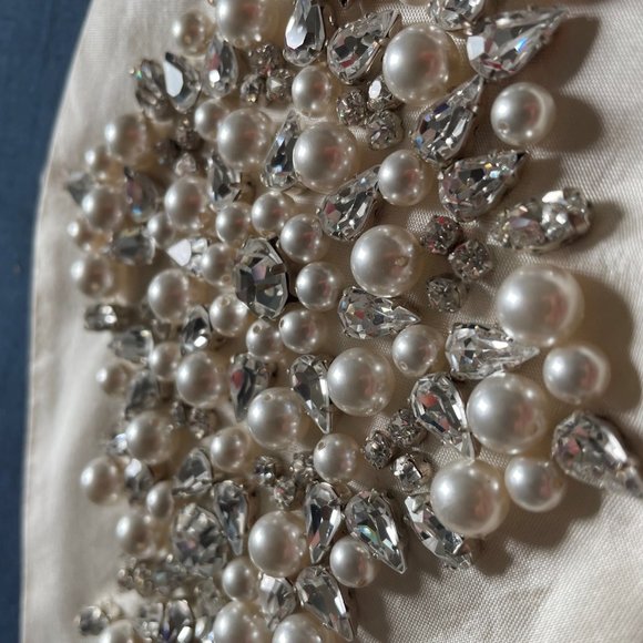 Pearl and Beaded Bridal Belt - size 12 main image 2